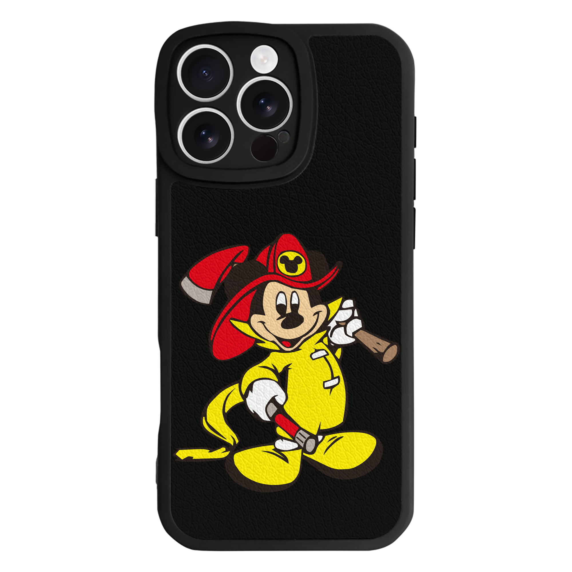 （画像用） ミッキーマウス Mickey Mouse 【iPhone 16シリーズ対応】シリコンスマホケース（レザー調） 材質：シリコン